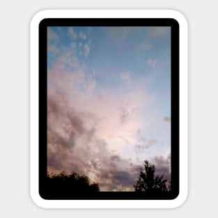 Pink Blue Grey Sky Hometown Clouds Trees And Sky Sticker